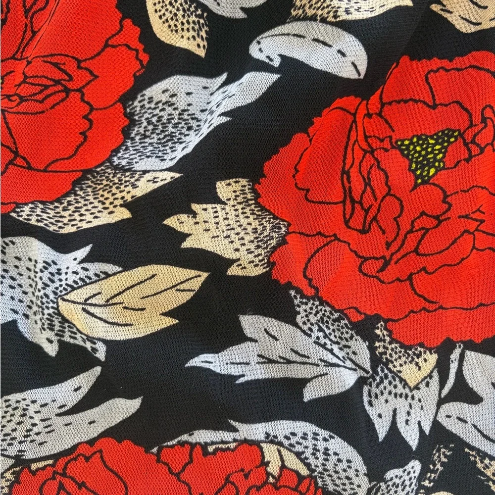 Diane Von Furstenberg Red Floral One-Shoulder Dress - Picture 3 of 4